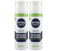 Schiuma Da Barba SENSITIVE, Protezione Immediata Contro i 5 Segni Della Pelle Irritata: 1.Bruciore - 2.Arrossamento - 3.Secchezza - 4.Pelle Che Tira - 5.Micro-Tagli 200ml (2 Unità)