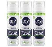 Schiuma Da Barba SENSITIVE, Protezione Immediata Contro i 5 Segni Della Pelle Irritata: 1.Bruciore - 2.Arrossamento - 3.Secchezza - 4.Pelle Che Tira - 5.Micro-Tagli 200ml (3 Unità)
