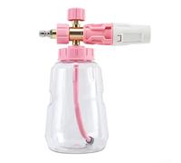 Schiuma da neve per lavaggio auto per lancia con materiale ABS e base girevole che supporta il flusso d'acqua orizzontale o lineare e la regolazione della densità della schiuma (rosa)