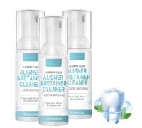 Schiuma detergente da 60 ml per allineatori e apparecchi di contenzione (retainer); delicata e ideale in viaggio; rimuove macchie, residui e cattivi odori (3 pezzo)
