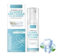 Schiuma detergente da 60 ml per allineatori e apparecchi di contenzione (retainer); delicata e ideale in viaggio; rimuove macchie, residui e cattivi odori (1 pezzo)