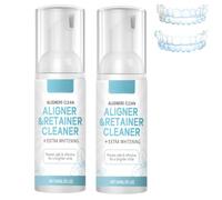 Schiuma detergente da per allineatori trasparenti e apparecchi di contenzione; schiuma delicata al gusto di menta fresca per la pulizia quotidiana e la rimozione delle macchie superficiali (2Pezzo)