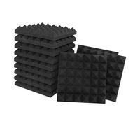 Schiuma fonoassorbente da studio, autoadesiva, set da 12 pezzi, 11,81 x 11,81, cunei da studio ad alta densità, schiuma da studio per la parete che riduce il rumore