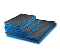 Schiuma multistrato 800 x 450 mm, ad alta densità, personalizzabile, per imballaggio, protezione e organizzazione sicuri, ideale per cassette degli attrezzi e attrezzature sensibili (blu, 50 mm)