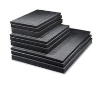 Schiuma multistrato 800 x 600 mm, ad alta densità, personalizzabile, per imballaggio, protezione e organizzazione sicuri, ideale per cassette degli attrezzi e attrezzature sensibili (nero, 70 mm)