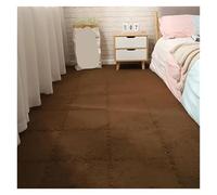 Schiuma peluche incastro 4/12 pezzi di peluche puzzle in schiuma tappetino morbido soffice ad incastro quadrato in piastrelle tappeti tappeto for la decorazione della camera da letto(Coffee,12Pcs)
