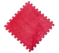Schiuma peluche incastro Tappetini puzzle ad incastro in schiuma EVA peluche da 8 pezzi for la copertura parete a della camera letto - Casa, piastrelle quadrate(Rose red)
