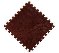 Schiuma peluche incastro Tappetini puzzle ad incastro in schiuma EVA peluche da 8 pezzi for la copertura parete a della camera letto - Casa, piastrelle quadrate(Coffee color)