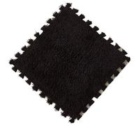 Schiuma peluche incastro Tappetini puzzle ad incastro in schiuma EVA peluche da 8 pezzi for la copertura parete a della camera letto - Casa, piastrelle quadrate(Black)