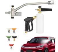 schiuma per detergente a pressione alta - testa a spruzzo a doppio ugello con adattatore | Potente pulizia in schiuma spray per veicoli, casa e giardino | AC