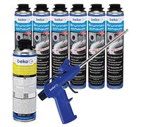 Schiuma per fontane, 750 ml, per pistola NBS, con pistola e detergente universale in poliuretano