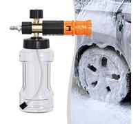 Schiuma per idropulitrice con attacco rapido da 1/4 e ugello regolabile a 360°, lancia professionale per schiuma a neve compatibile con idropulitrici M22-14 mm (nero e giallo)