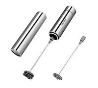 Schiumalatte Frustino Montalatte Elettrico, Milk Frother Mixer per Drink con Frustino in Acciaio Inox e tubo di stoccaggio, Schiumino per Cappuccino, Caffè Schiumoso, Latte Macchiato (Elettrico)