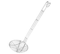 SCHIUMAROLA A GIRO INOX 14 CM. PALA FRITTO MESTOLO LUNGHEZZA 49 CM. PADERNO