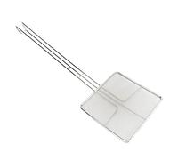 Schiumarola con Filtro Quadrato, Mestolo per Schiumarola per Friggitrice Quadrata in Acciaio Inossidabile con Manico Lungo e Gancio per Appendere per Friggitrice da Cucina, Pasta(Maglia fine)