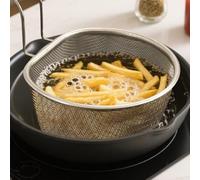 Schiumarola da cucina con design a maglia fine per un drenaggio efficiente quando si frigge o si lava verdura e frutta uso quotidiano