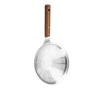 Schiumarola in acciaio inox con manico in legno, colino a rete, adatto per cucinare e scolare la cucina