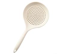 Schiumarola in silicone, grande cucchiaio da 36 cm, rete resistente al calore per un drenaggio rapido, manico antiscivolo per cucinare verdure e uova in cucina (bianco)