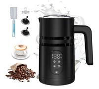 Schiumatore Elettrico Con 4 Funzioni: Schiumatore Automatico Per Latte Caldo E Freddo, Spegnimento Automatico, Design In Acciaio Inox, Per Matcha (Nero-Display Digitale)