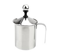 Schiumatore for caffè in acciaio inossidabile da 400/800 ml, panna for latte a doppia rete, montalatte manuale, frullatore, bricco for il, utensili cucina(800ML)
