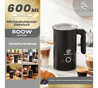 schiumatore per latte 4 in 1, 500 W, montalatte automatico per bevande calde e fredde, acciaio inossidabile, montalatte per caffè, latte, cioccolato, cappuccino, macchiato, 300 ml Prestazioni di risca