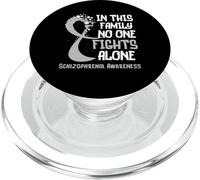 Schizofrenia Consapevolezza Nastro Argento Famiglia Fighter Speranza PopSockets PopGrip per MagSafe