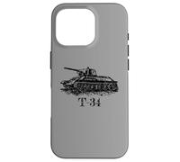 Schizzo del carro armato russo T-34 della Seconda Guerra Custodia per iPhone 16 Pro