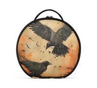 Schizzo Dell'Aquila D'Arte Trucco Astuccio da Toilette Borse Rotondo Toeletta Scatola Cosmetica Borsa Creativo con Divisori Regolabili per Donna