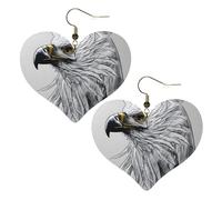 Schizzo di un'aquila stampa eleganti orecchini a forma di cuore leggeri accessori da donna perfetti per feste e San Valentino.