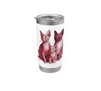 Schizzo e disegno della famiglia Sphynx Kitten. Bicchiere termico in acciaio inox doppia parete