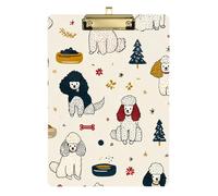 Schizzo Stile Carino Cartone Animato Cani Crema Acrilico Plastica Legale Dimensioni Appunti Lettera Standard A4 Formato Hard Board per i compiti Pediatrico Oro 30,5 x 22,9 cm Tabla para escribir con