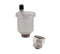 Schläfer 0930180 | Valvola di Sicurezza Sfogo sfiato Aria Automatica 3/8" con Valvola di Chiusura Ritegno, Collettore, Filetto Maschio 3/8 Riscaldamento da 2Pz