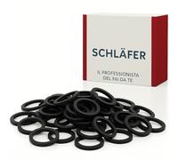 Schläfer 1825100 | Set Guarnizione 1" per Scarico Lavandino Cucina e Bagno, Guarnizioni Idrauliche in Gomma Piatta e Conica per Sifoni, Confezione da 100 Pezzi