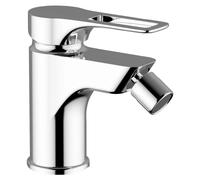 Schläfer 27505015 | Miscelatore Monocomando per Bidet Bagno serie Flat con Scarico automatico 1 1/4, Rubinetto Monoforo Cartuccia diam35mm Cromo Argento, Made in Italy