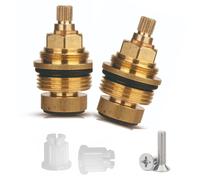 Schläfer 451410 | Coppia Vitone Ricambio Unificato 1/2" (pollice) con Broccia 8/20 ed inserto Valvola in plastica 13/20 per Rubinetto Bagno, Cucina, Gruppi a Muro con manopole. Conf. 2pz.