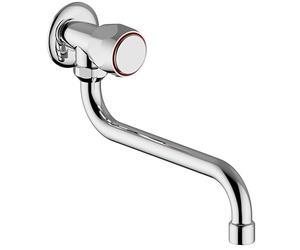 Schläfer 3431210 | Rubinetto Singolo a Muro per Bagno, Cucina e Lavanderia, per Acqua Fredda, Attacco Collegamento a Muro 1/2" con Beccuccio Girevole a S x 200mm, Finitura Ottone Cromato