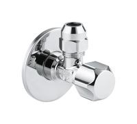 Schläfer 3437210 | Rubinetto a Squadra compatibile con GROHE Universale 1/2 x 3/8, attacco bicono per tubetto in rame diam.10mm, 22018000 Valvola d'Arresto Salvaspazio per Sottolavabo Autosigillante