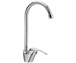 Schläfer 35104017 - Rubinetto Miscelatore Monocomando con Leva laterale per Lavello Cucina, Lavatoio Serie Creta Cromato, Bocca Alta Orientabile, Design Moderno, Rubinetto Monoforo da Cucina