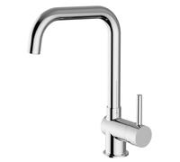 Schläfer 35504010 | Miscelatore Lavello Cucina con Bocca Alta a Squadra, Girevole 360°, Rubinetto Cucina Professionale Orientabile, Miscelatore Leva Laterale Serie Stilo Cromo in Ottone