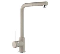 Schläfer 35506521 | Miscelatore Lavello Cucina Granito Avena, Bocca Girevole a squadra, Rubinetto Cucina Professionale con Doccetta Estraibile in Ottone, Miscelatore Lavello con Doccino Serie Stilo