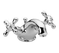 Schläfer 35605012 | Rubinetto Lavabo Bagno Vintage con Due Manopole Antiche, Rubinetto in Ottone, Miscelatore Tradizionale Monoforo Stile Retro con Scarico 1 1/4, Cromo