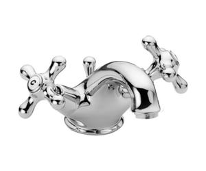 Schläfer 35605012 | Rubinetto Lavabo Bagno Vintage con Due Manopole Antiche, Rubinetto in Ottone, Miscelatore Tradizionale Monoforo Stile Retro con Scarico 1 1/4, Cromo