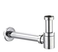 Schläfer 3939603 | Sifone Universale Salvaspazio per Scarico Lavandino Bagno a Vista in Ottone Cromato, Telescopico e Regolabile, per Lavabi Bagno e Bidet a Appoggio o Sospesi, Scarico 1"1/4