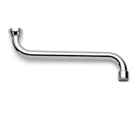 Schläfer 400314 | Canna di Ricambio Girevole per Rubinetto Cucina a Parete a S, Lunghezza 25 cm con Ghiera 3/4" (Ø 24,9 mm), Compatibile con Aeratore Neoperl Anticalcare M22 (Incluso)