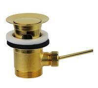Schläfer 40510110 | Piletta Universale Dorata con Tappo Saltarello in Metallo Pesante per Scarico Lavabo Bagno e Bidet 1"1/4 con Troppopieno. Finitura PVD Oro Lucido