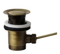 Schläfer 40510210 | Piletta Universale con Tappo Saltarello in Metallo Pesante per Scarico Lavabo Bagno e Bidet 1"1/4 con Troppopieno. Finitura Bronzo Antico, Vecchio Ottone