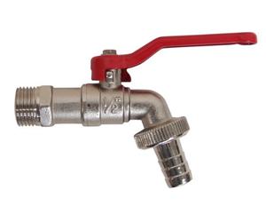 Schläfer 433800 | Rubinetto Portagomma a Sfera 1/2 pollice in Ottone Portagomma 3/4"(15-18 mm) Leva in Alluminio, Rubinetto Esterno giardino 1/2. Rubinetto Acqua Esterno Cromo/Satinato