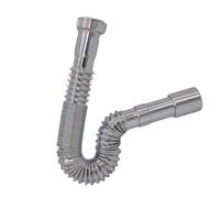 Schläfer 439310 | Sifone Universale Flessibile per Lavabo Bagno e Lavandino Cucina, Attacco G 1 1/2", Compatibile con Scarichi da Ø 32 a 40mm, Tubo di Scarico a S Estendibile da 360 a 800 mm