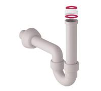 Schläfer 439503 | Sifone Scarico a S per Lavandino Bagno, Cucina e Lavanderia, Tubo dal Diametro 40mm, Attacco Universale 1 1/2" e 1 1/4"