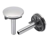 Schläfer 440810 - Tappo Copriforo Lavabo Bianco 50mm, Copriforo per Lavabo in Ottone, Tappo per Lavello Universale, Copri Foro Sanitari Lavandino Bagno, Cucina e Bidet, 2 Pezzi